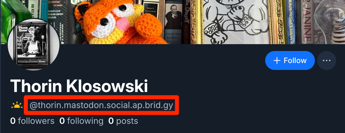 an example of a mastodon user profile viewed from threads