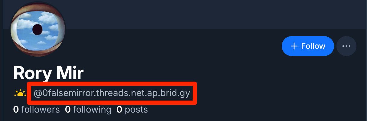 an example of a threads user profile viewed from bluesky